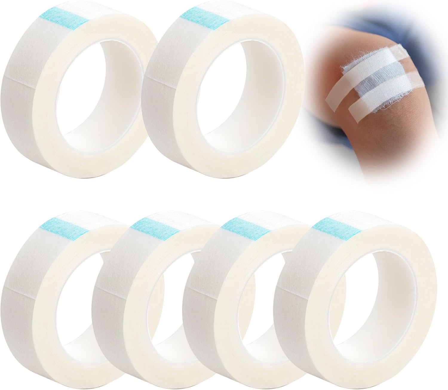 Micropore Surgical Tape 6 Rolls Medical Tape for Skin, Breathable