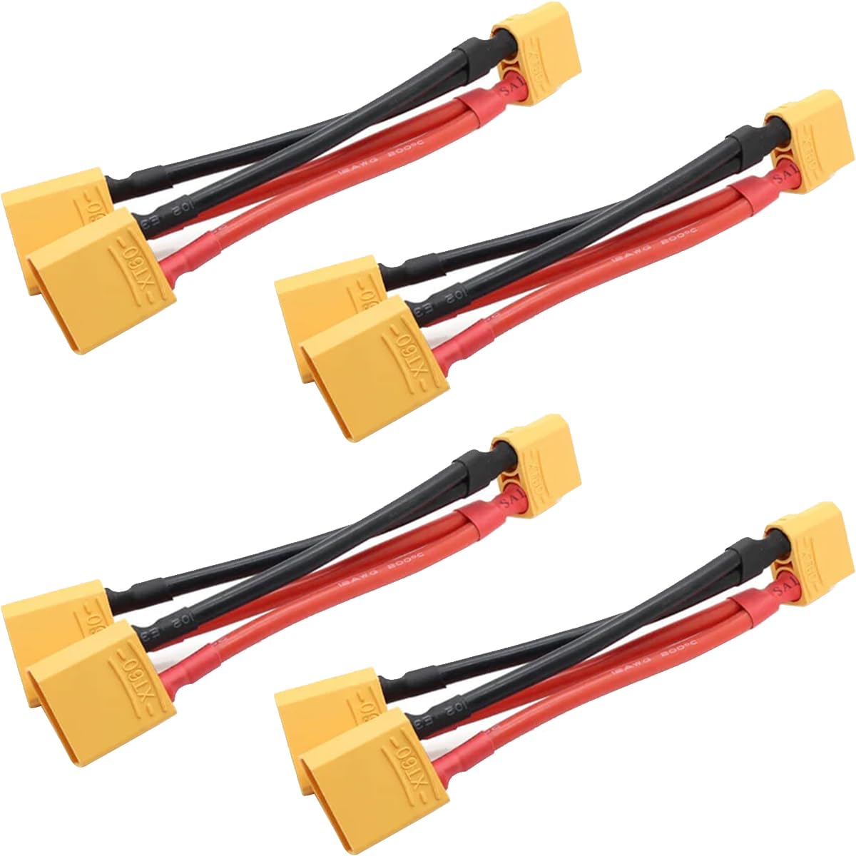 EatPitaya XT60 Parallel Battery Connector Cable 1 Male to 2 Female Dual ...