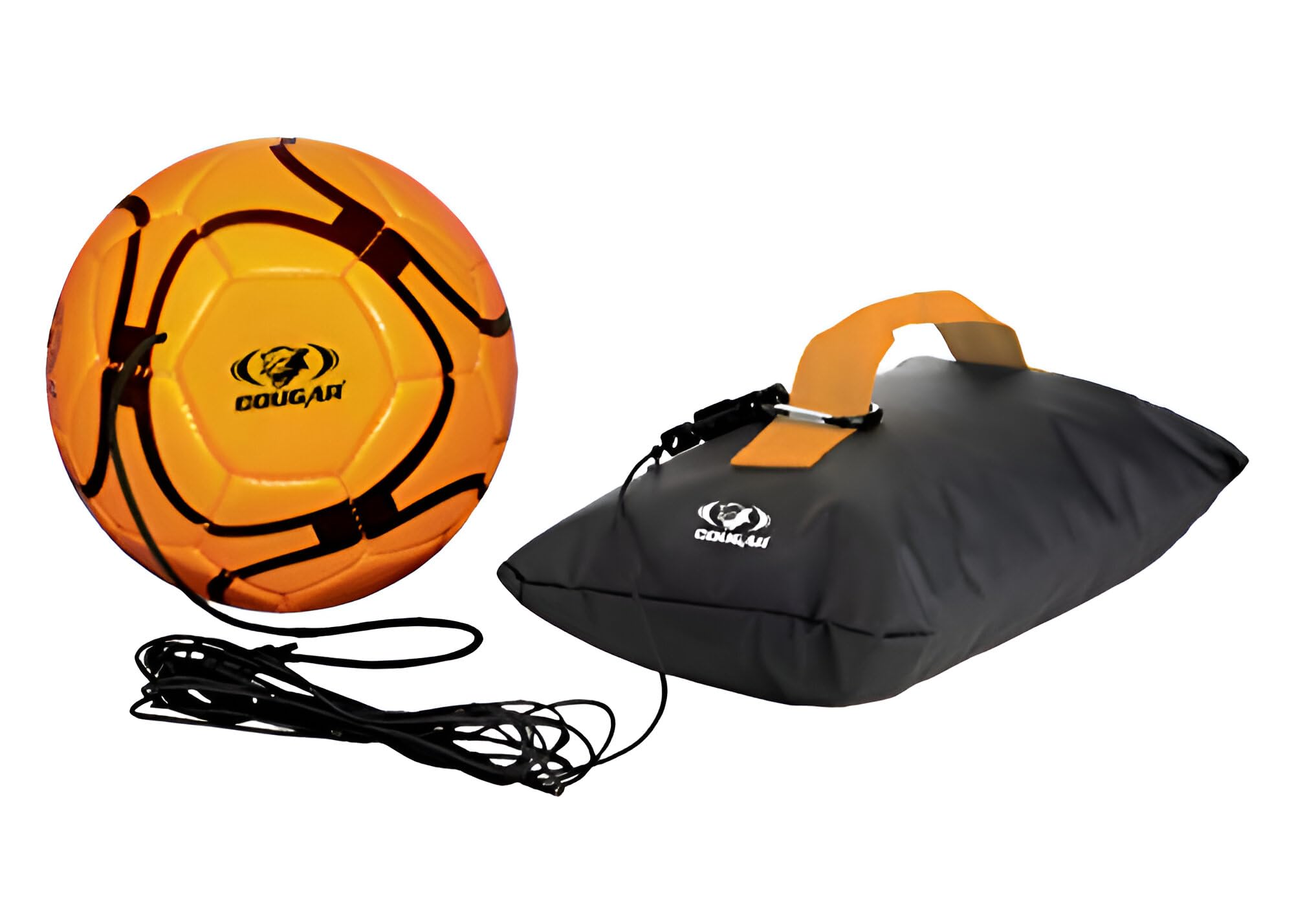 COUGAR Football Trainer Size 5 Training Ball with Heavy Duty Sand Bag Solo Soccer Practice Kick Trainer Adjustable Cord Length up to 20m 4 Ply Durable Ball for Kicking Passing and Skills Training-image-35
