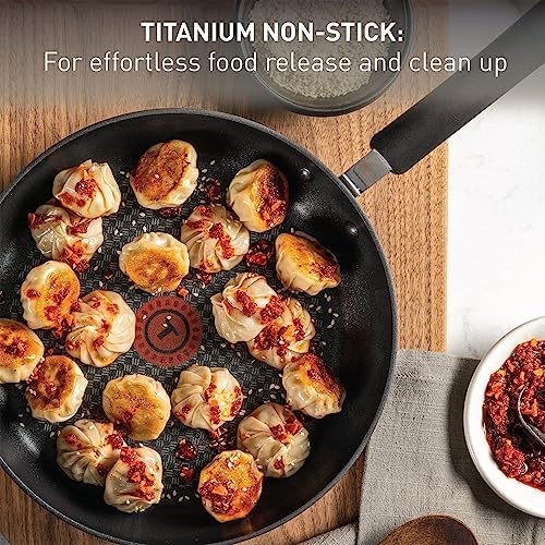 T-fal Ultimate Hard Anodized Nonstick Fry Pan Set 2 Piece, 10, 12 Inch, Oven Broiler Safe 400F, Cookware, Pots and Pans Set Non Stick, Kitchen Frying Pans, Cooking Skillets, Dishwasher Safe, Grey - 2