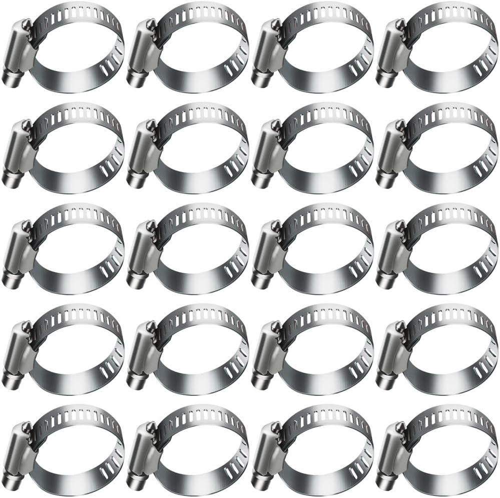 IsolaY 10-30pcs Hose Clamps Stainless Steel Adjustable Worm Gear Pip Tube Tool For Water Pipe Plumbing Fuel Line Intercooler,27,51mm,12pcs