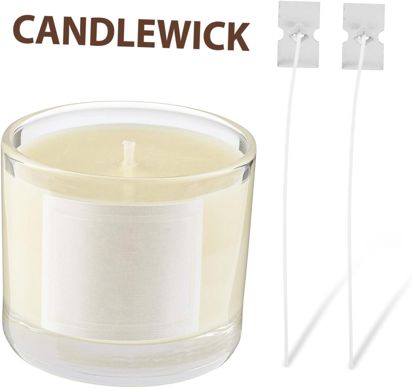 50pcs Cotton Core Wick Assemblies for Soy Candles Pre-Waxed CDN DIY Candle Making Burwood