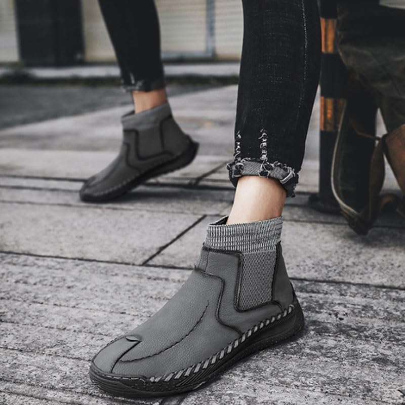 Shoes Men's Fashionable Patchwork Slip-on Boots Versatile Casual Thick-Soled Shoes Men Comfortable Soft-Soled Non-Slip Shoes for Travel Driving