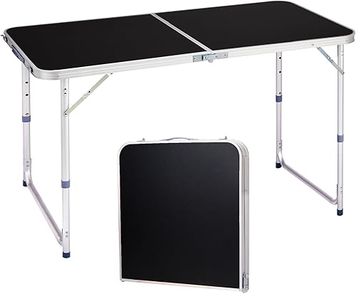 Vista 48 de Outvita Mesa de camping plegable portátil de 2.3 pies, mesa de picnic impermeable al aire libre, maleta ligera de aluminio, mesa plegable