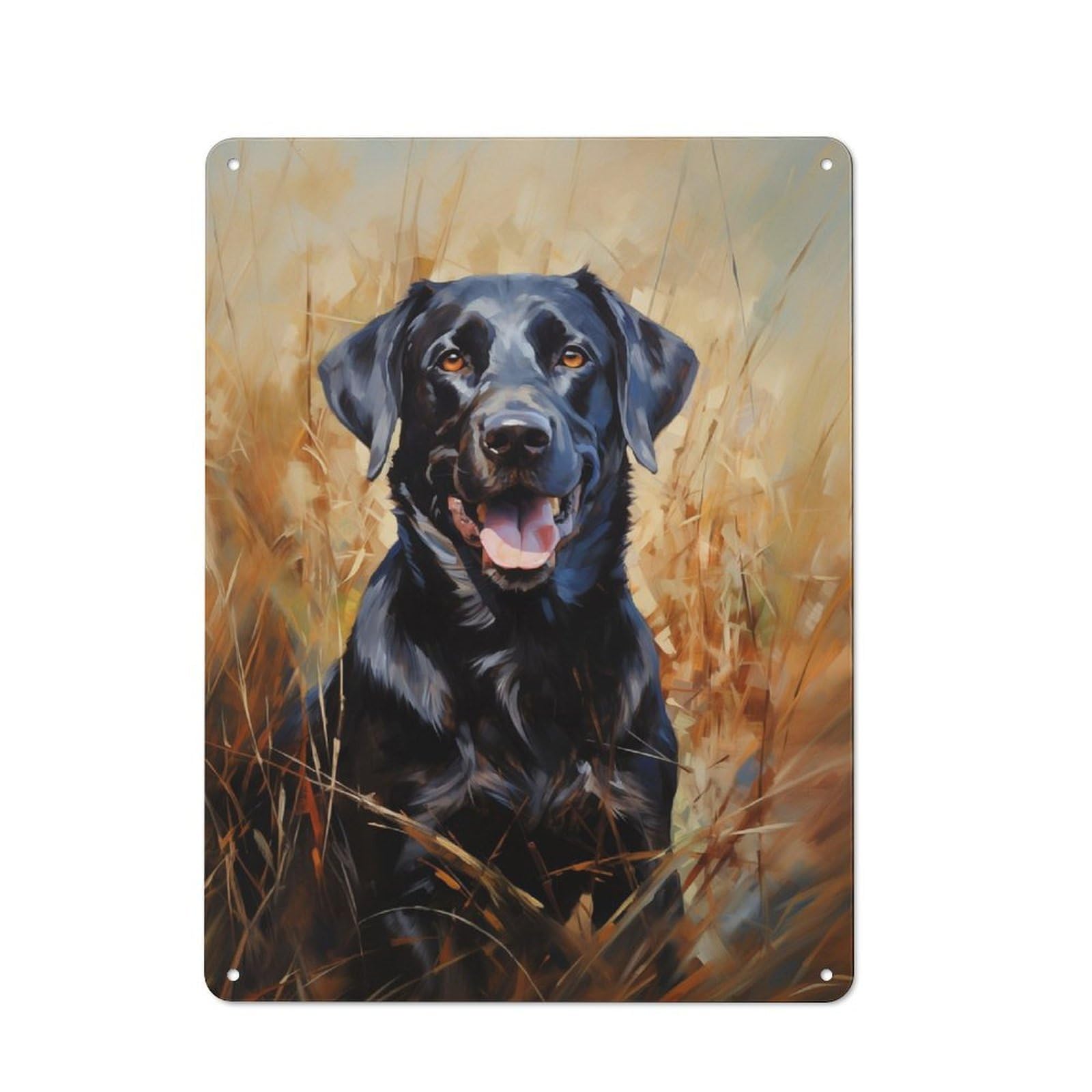 Junmoney Black Labrador Retrieve Rustic Metal Sign 40X30cm For Living Room Or Hallway, For Winter Room Styling In Living Room And Hallway