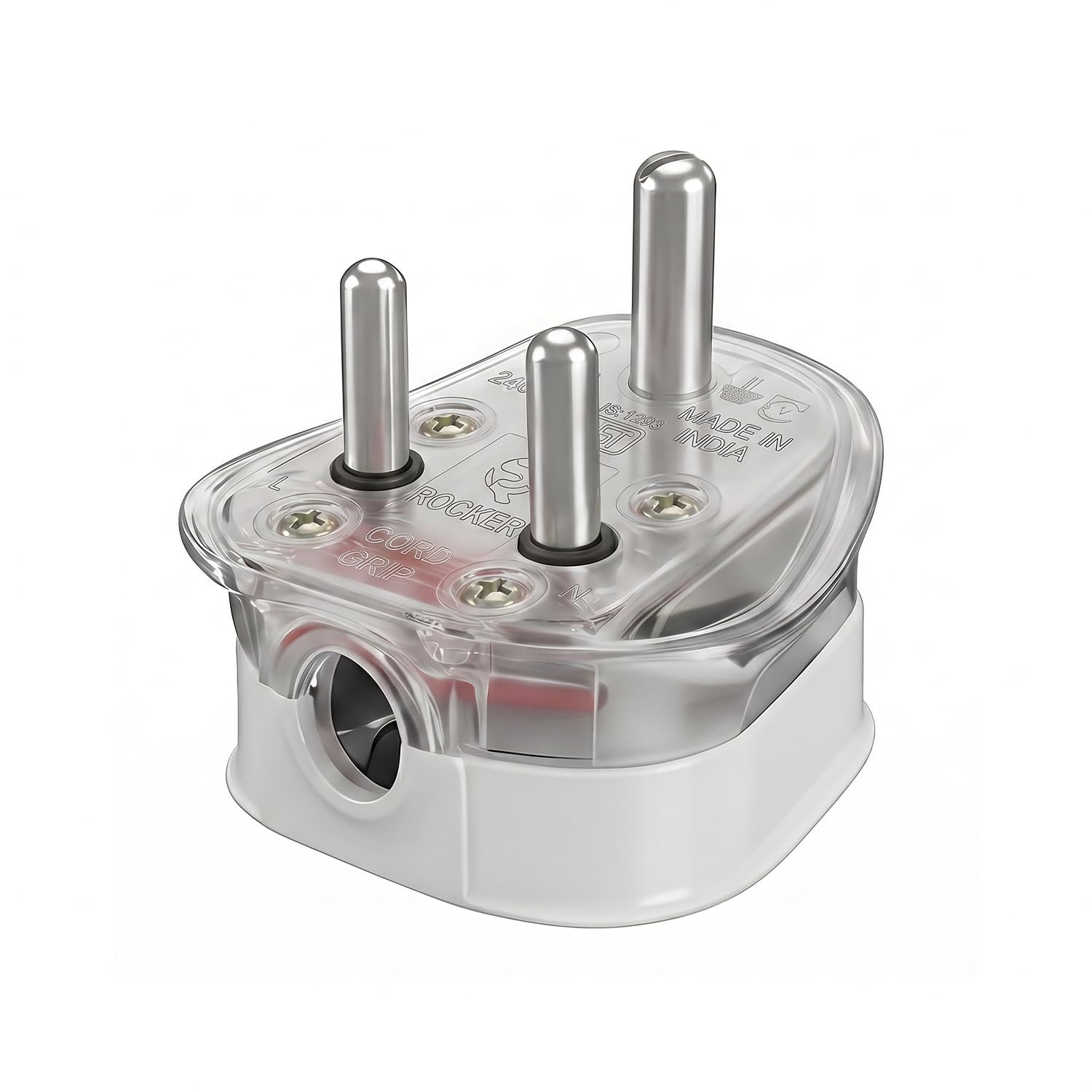 Elegant Casa 3-Pin Plug Top with LED Indicator, 6A, 240V, 1 Piece | 3-Pin Plug Top, 240V AC, 6 Amp, Universal Socket, Heat-Resistant-image-34