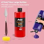 ABEIER Grand ensemble de peinture acrylique en vrac, 15 Couleurs (473 ml/16 fl oz), Finition mat, Pigments riches, Peintures non toxiques pour la peinture sur toile Artisanat bois céramique, Idéal pour les débutants et les étudiants