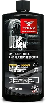 Triax Deep Black Tire, Trim, and Bumper Restore and Conditioner | One-Step Rubber Protectant with UV Shield | Polymer Based | No Water Rinse 12 Ounce