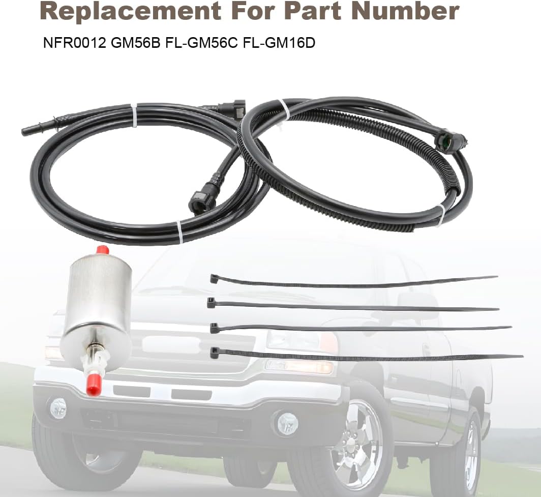 ASTROSYNC Supply & Return Nylon Fuel Line Fit for Chevy S10 GMC Sonoma 1997-2005, Fuel Line Replacement Kit Replace NFR0012 FL-GM56C GM56B FL-GM16D