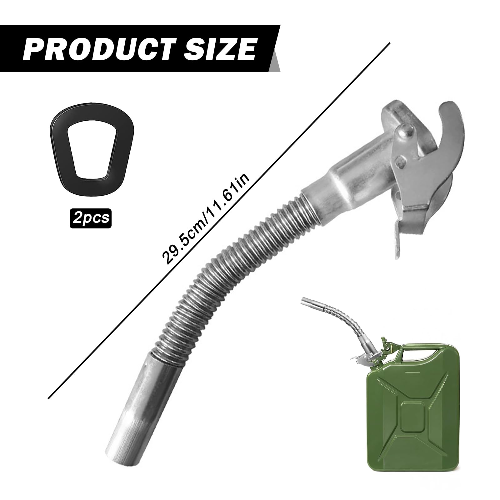 Bec Verseur Jerrican En Acier Inoxydable - Flexible Pour Bidons Essence 5/10/20L - Anti-Fuite Voiture, Bateau, Moto