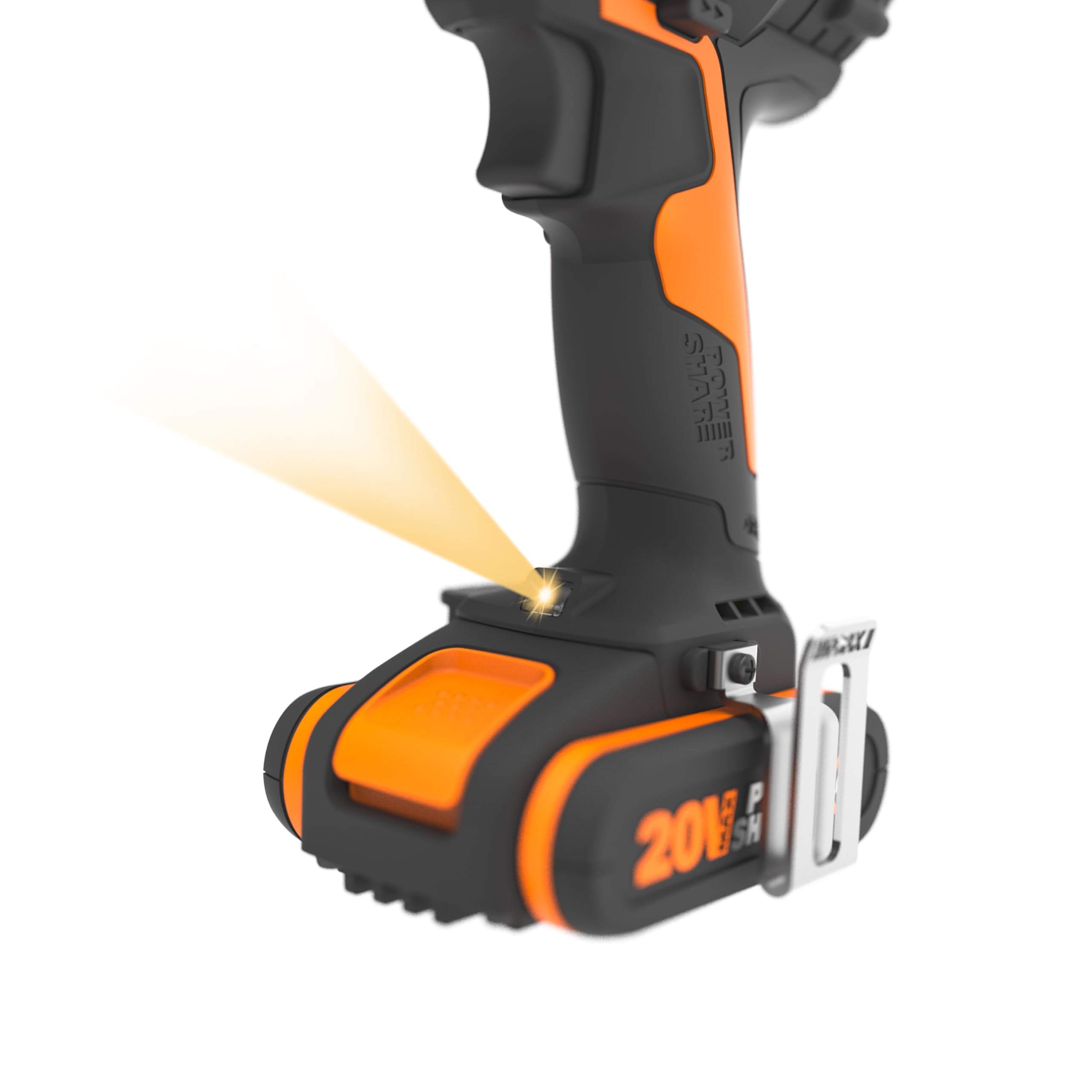 WORX 18V (20V MAX) Taladro de percusión inalámbrico WX-JCR PowerShare sin escobillas 50 Nm Control de velocidad Variable