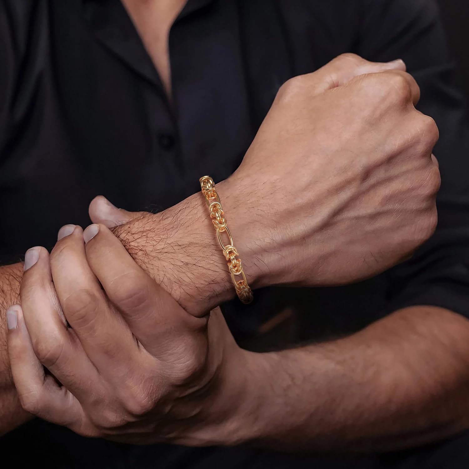 Bracelets 14K Gold Plated Bracelets for Women Gold Plated Bracelet Gold Plated Chain Bracelet Knot Cable Chain Paperclip Jewelry Gifts for Men Women Wife Mom 7'' 7.5'' 8'' 8.5''
