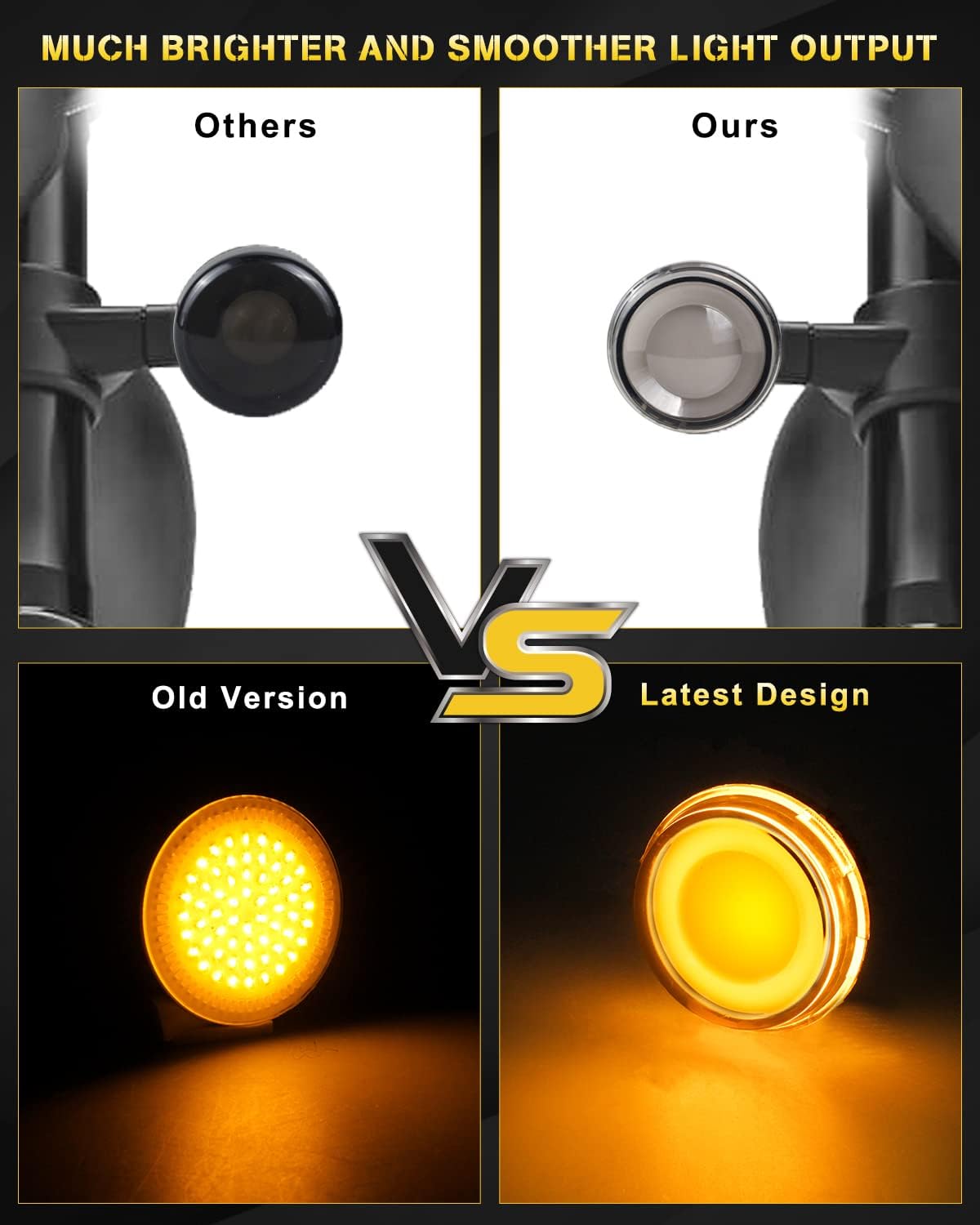 NTHREEAUTO 1157 LED Turn Signals, 2 Inch Bullet Smoked Lens Super Bright Turn Signal Light Compatible with Harley Road King Street Glide Electra Glide Softail Dyna Fat Boy, Front Rear