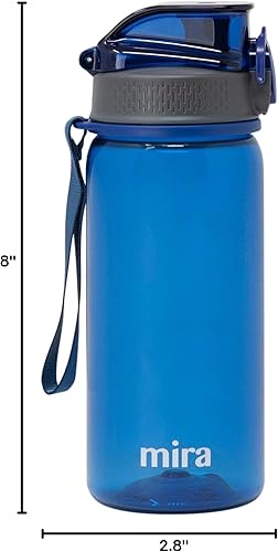 Miniatura 8 de MIRA Botella de agua Tritan de 17 onzas, botella deportiva sin BPA con tapa abatible segura, boquilla para beber de fácil flujo