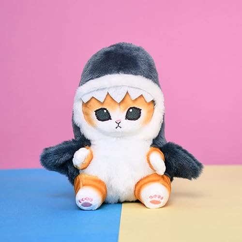 Miniatura 4 de RAXELL Cute Shark Cat Plush Toy 5in cat in Shark Costume Plush Fried Shrimp Stuffed Animal Plushies Doll