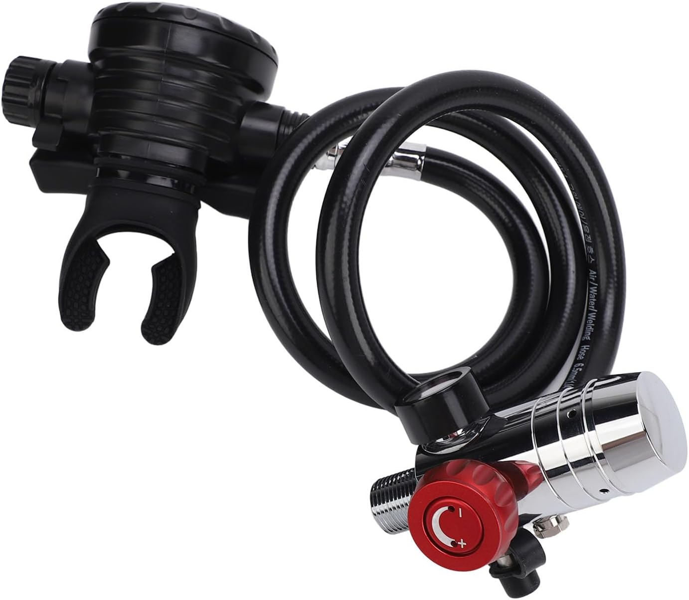 Diving Regulator Set, 1L Oxygen Supply First Stage Valve Design Constant Pressure Air Outlet External Valve Medium Pressure Hose for Snorkeling and Diving