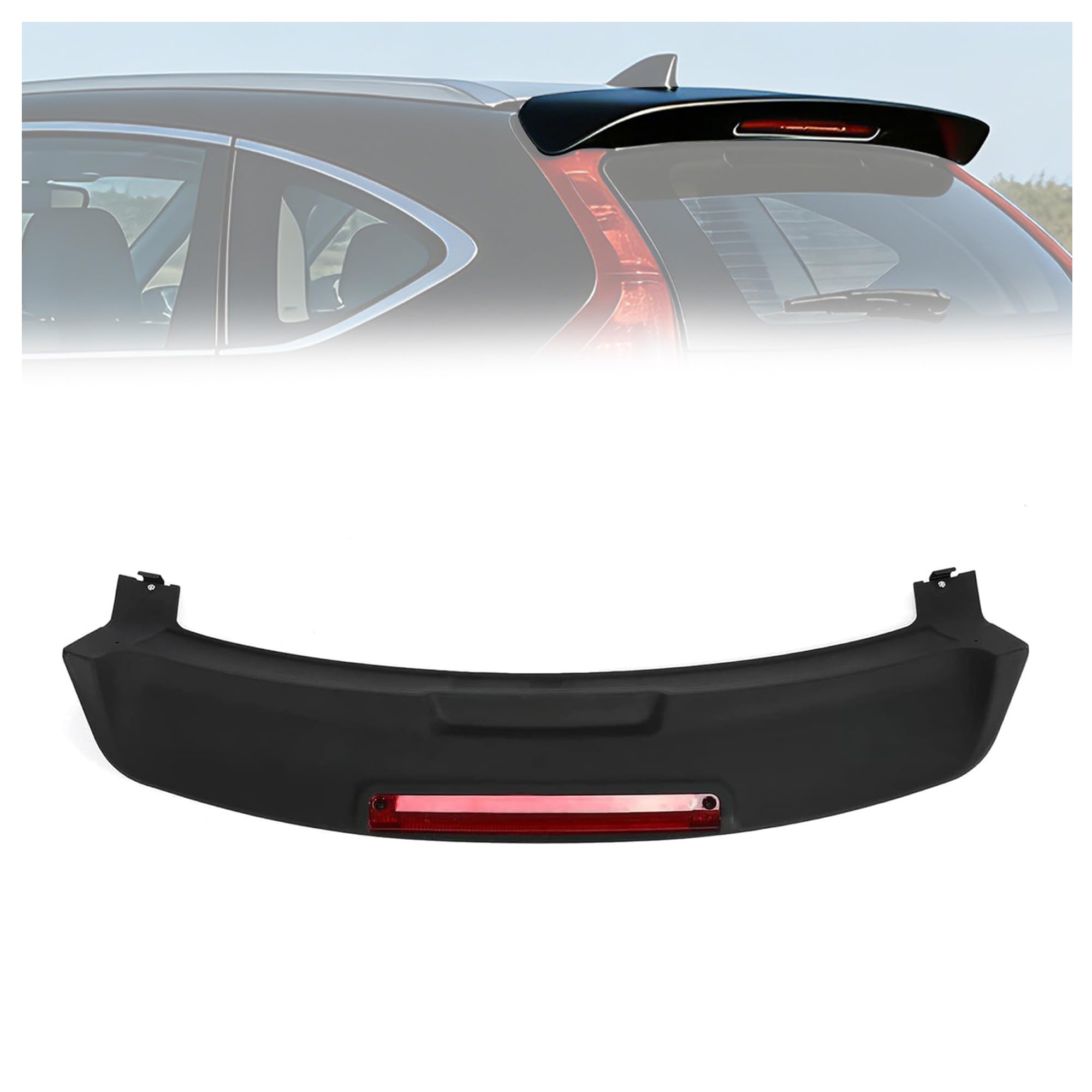 KUAFU Roof Spoiler w/LED Brake Light Compatible with 2007-2011 Honda CRV Rear Trunk Lip Spoiler Wing