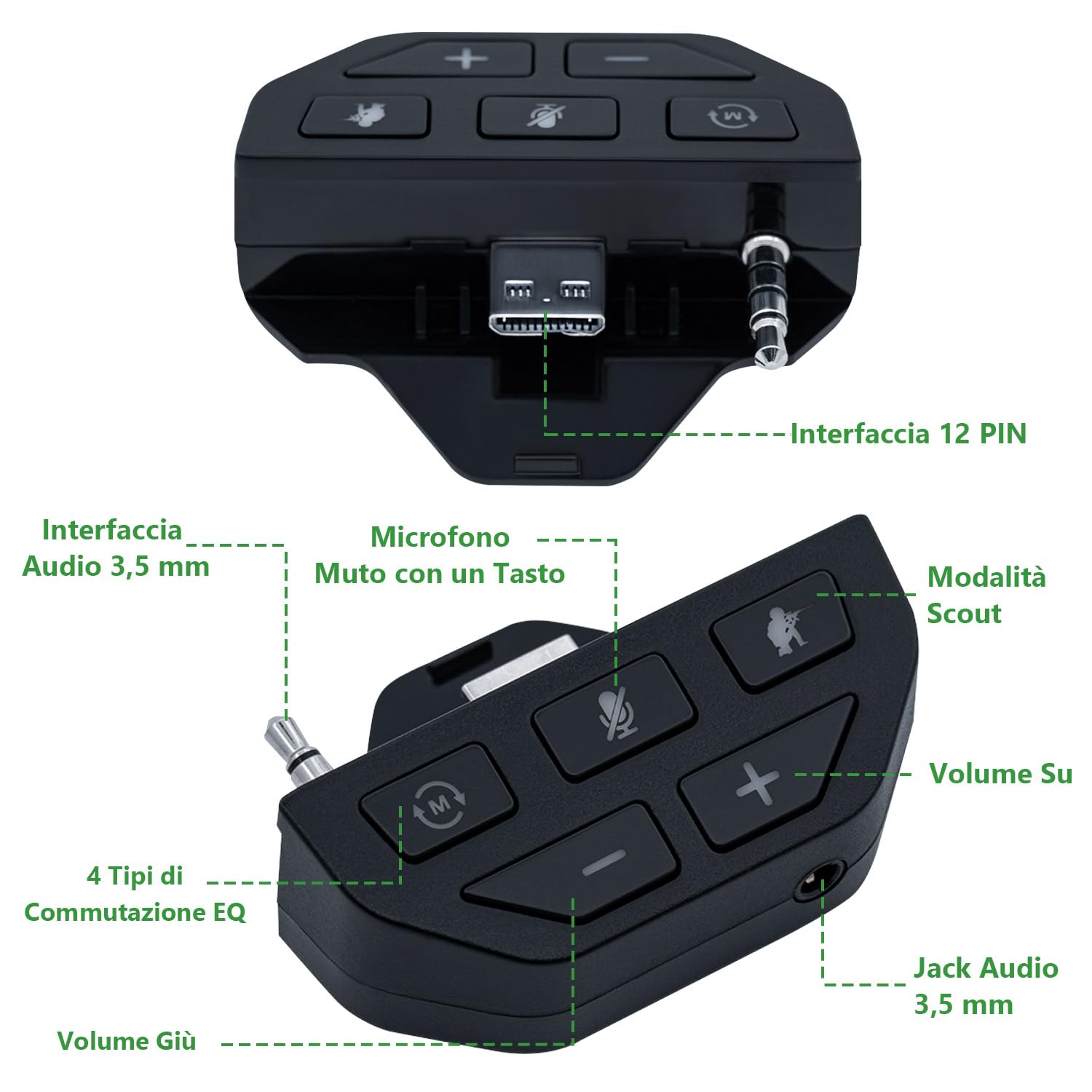 Mcbazel Adattatore per Cuffie Xbox, Amplificatore Audio per Controller Xbox One/Series S/X Con Jack da 3,5 mm, Nero