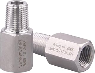 DERPIPE Forged Reducer Adapter Fitting - Stainless Steel 304 Reducing Pipe Connector, 1/8" NPT Female x 1/8" NPT Male (pack of 2)
