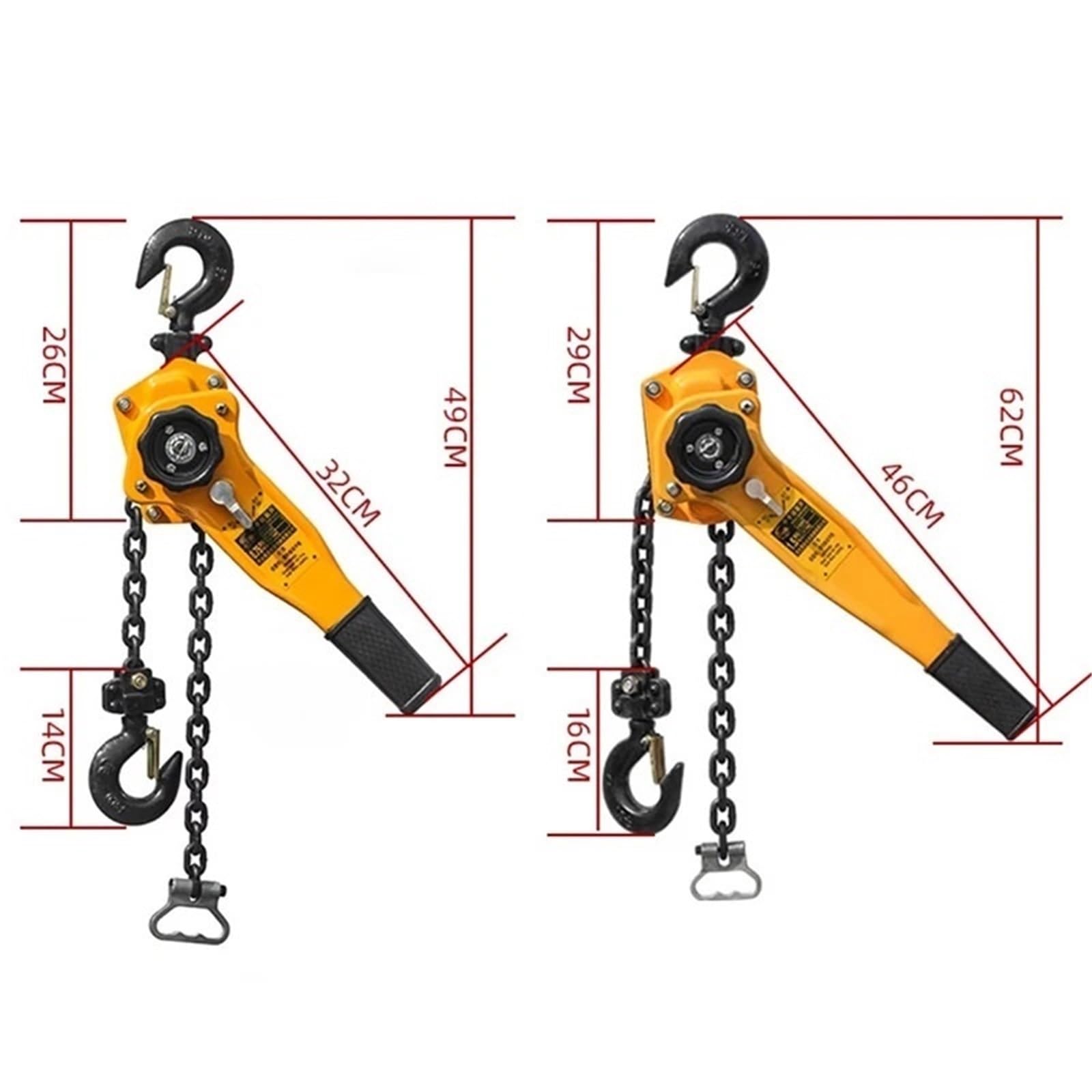 Paranco elettrico cavo 0.75/1T Manuale In Acciaio Al Manganese Filo Gancio Trazione Strumento Di Sollevamento Leva Piccola Catena Paranco A(3M-750KG)