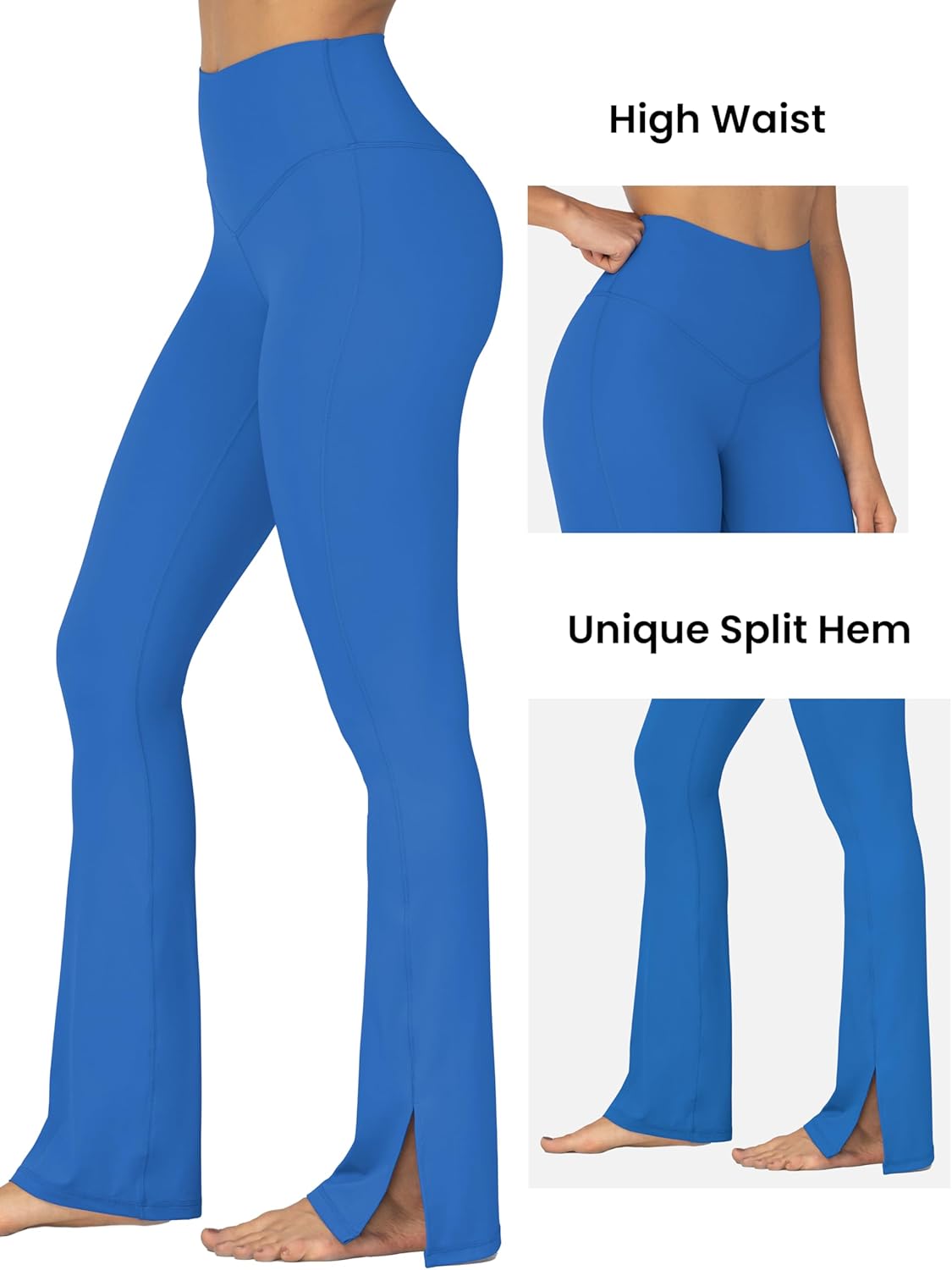 Sunzel Sunzfly Split Hem Flare Leggings for Women, High Waisted Casual Bootcut Flared Yoga Pants with Tummy Control - Image 4