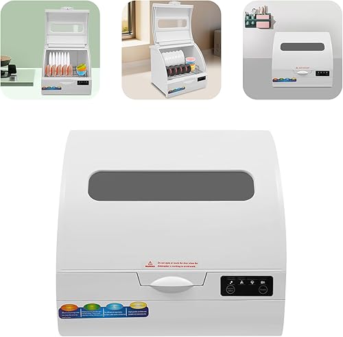 Miniatura 4 de Lavavajillas portátil para encimera, 4 programas de lavado, lavavajillas neutro independiente con tanque de agua integrado de 9 L, 1200 W 360  de