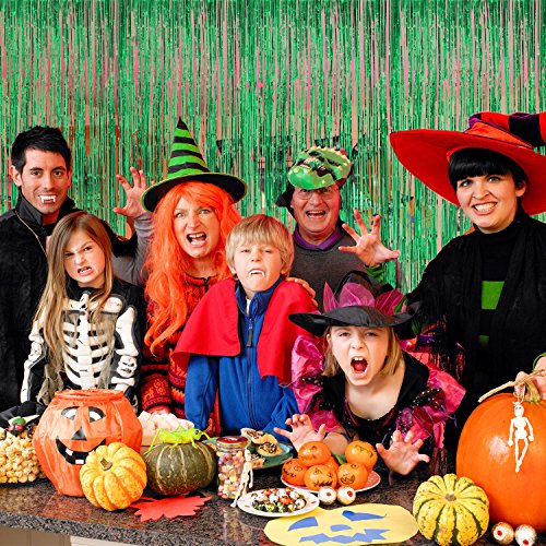 4 Pack Foil Curtains Metallic Fringe Curtains Shimmer Curtain for Birthday Wedding Disco Party Decorations(Green) 5 4 Pack Foil Curtains Metallic Fringe Curtains Shimmer Curtain for Birthday Wedding Disco Party Decorations(Green) - Image 6