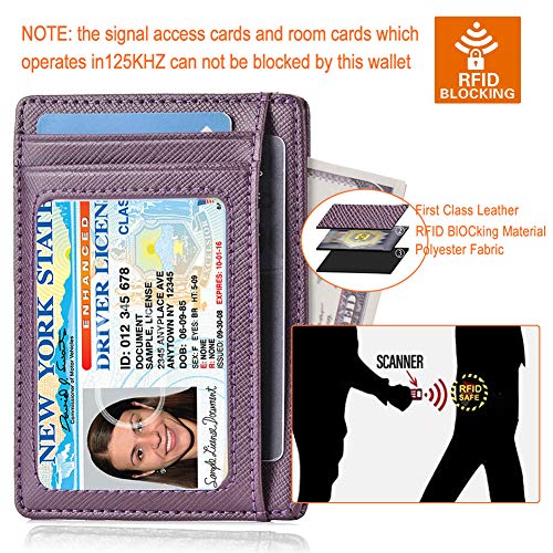 Image of GH GOLD HORSE Slim RFID Blocking Card Holder Minimalist Leather Front Pocket Wallet for Women | Slim