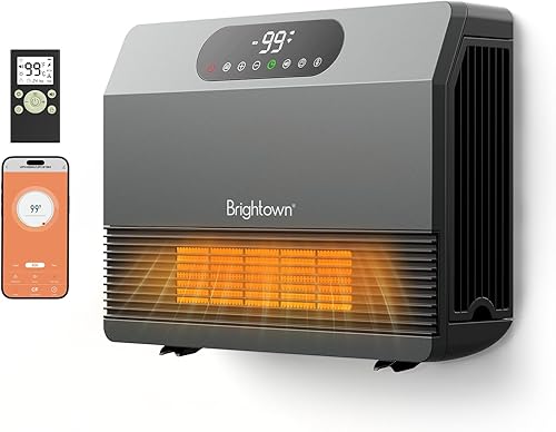 Miniatura 1 de Brightown Calentador de pared inteligente, calentador eléctrico para uso en interiores de 1500 W, 5 modos opcionales, termostato ajustable,