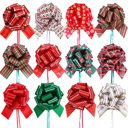 Pintreeland PULLBOW01 Christmas Pull Bows Large Gift Bows Ribbon 40Mm 12Pcs cover