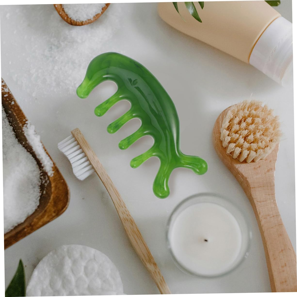 FRCOLOR 8 Piezas Peine de masaje con cáscara de jade peine para ar el cabello cepillo de pelo de masaje e e de de acupuntura e de para el cuero cabelludo