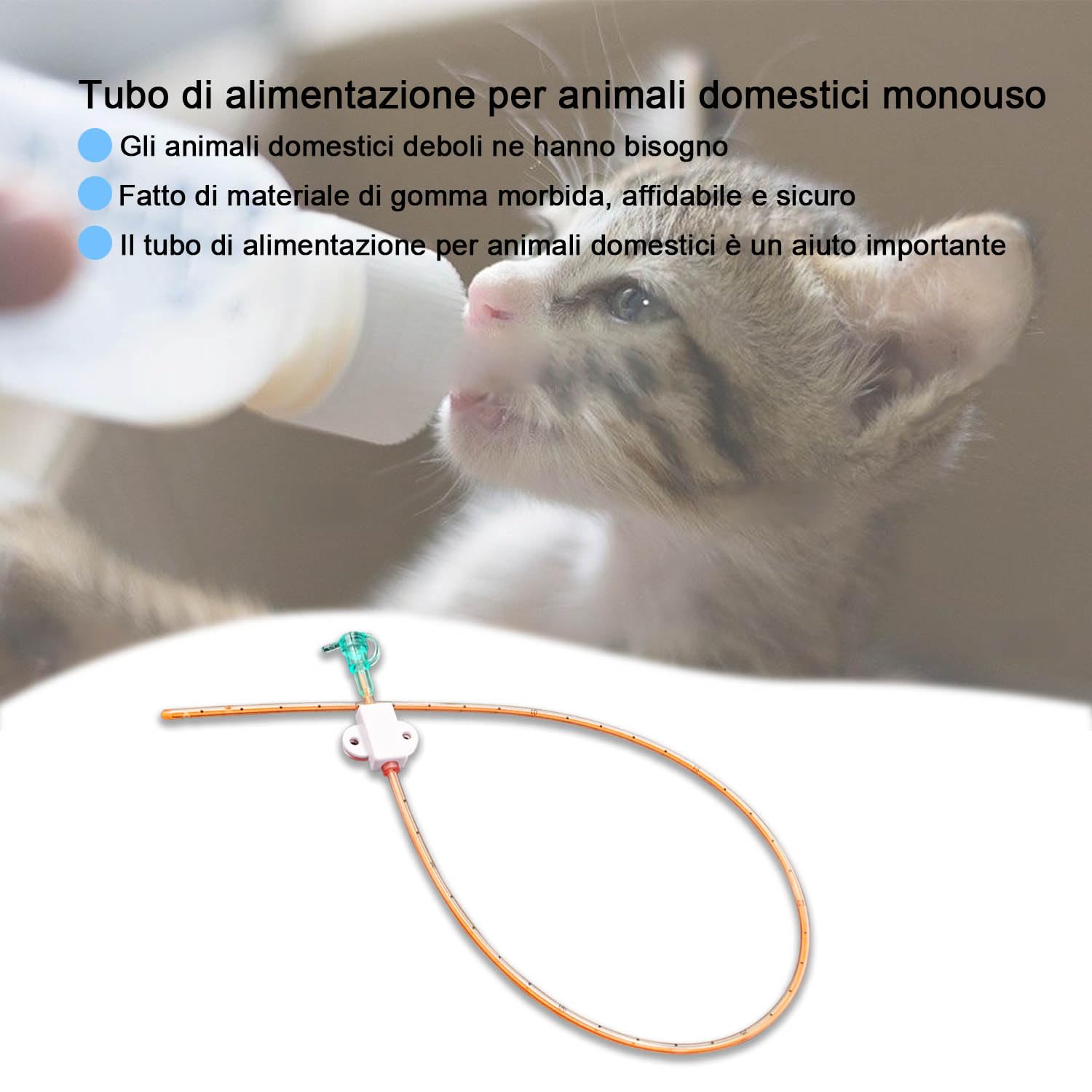 5 PEZZI Sonda Nasogastrica per Animali Domestici – Sonda per Alimentazione Nasale per Gatti e Cani, Sonda per Alimentazione Veterinaria per Supporto Nutrizionale, Resistente e Sicura.