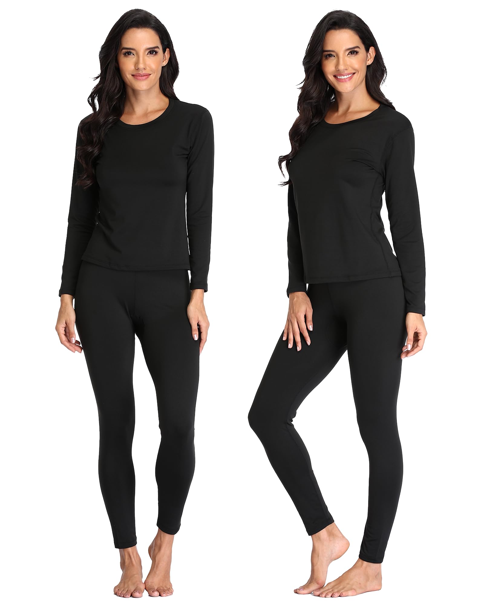 Women 's Thermal Underwear Set with Lightweight Ultra Soft Fleece Lined,Long John Set, Skiing Base Layer-image-34