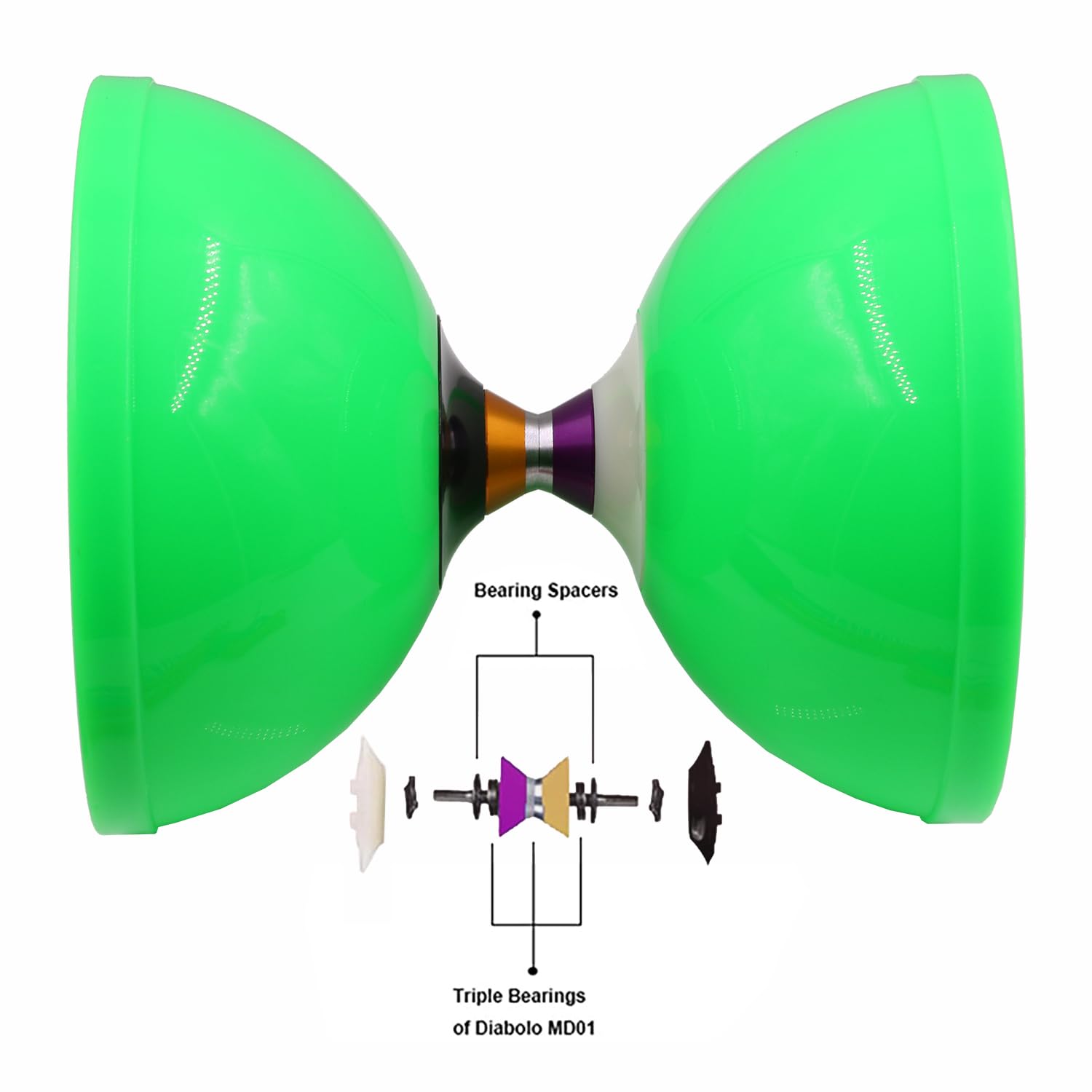 Diabolo MAGICYOYO MD01 Professionnel Triple Roulements - Set Complet Avec Bâtons, Sac Et Cordes, Bleu