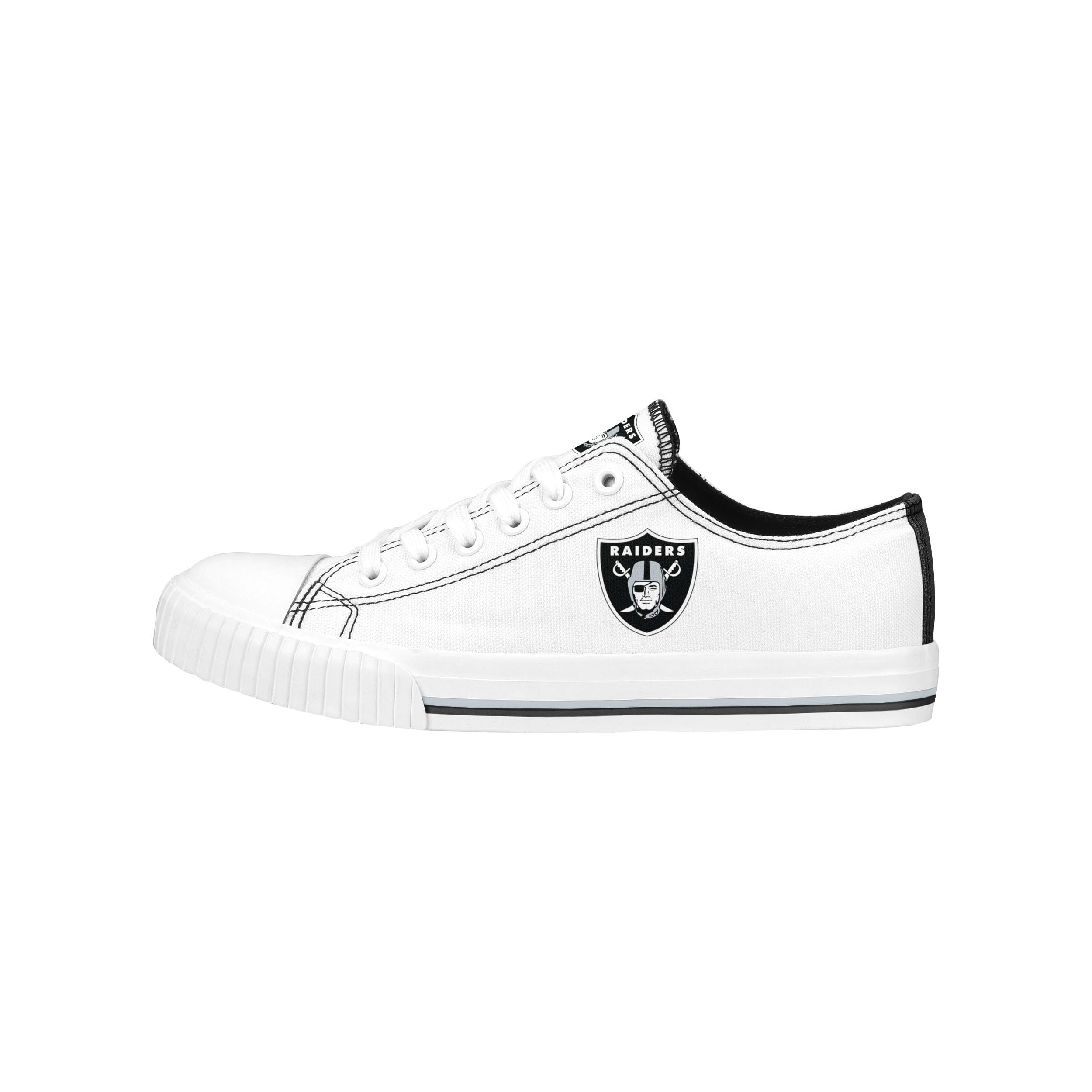 FOCO NFL Womens NFL Ladies Fashion Team Big Logo Low Top White Canvas Sneakers Shoes