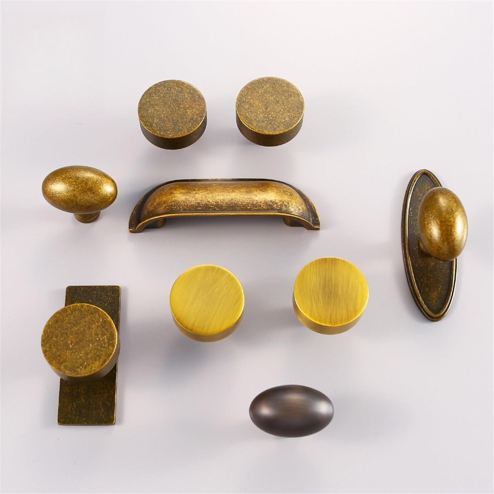 Kdhcvkz 8860-64Mm A 1Pcs Drawer Handle In Brass For Cabinet Wardrobe Classical Oval Handle Furniture Hardware(8860-64Mm A)