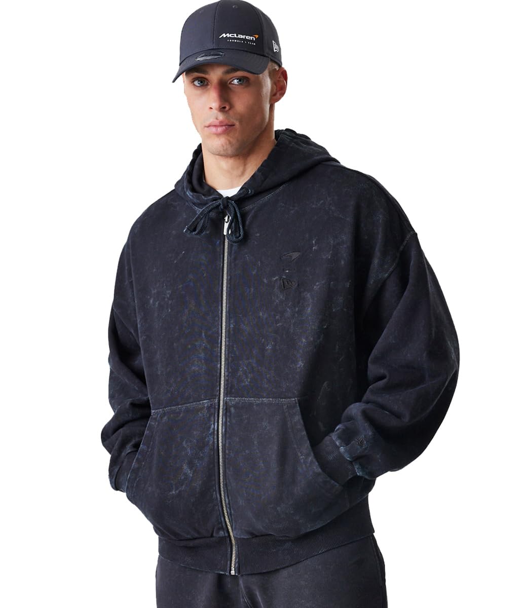 McLaren Racing F1 Washed Full Zip Oversized Hoodie Adults - Black