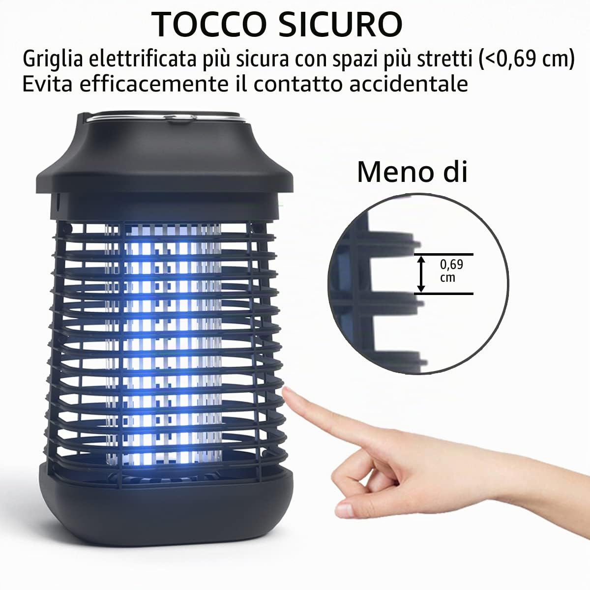 Trappola elettrica per zanzare da esterno con custodia in metallo impermeabile, 4200 V 20 W, trappola per zanzare per interni, terrazza, Giardino