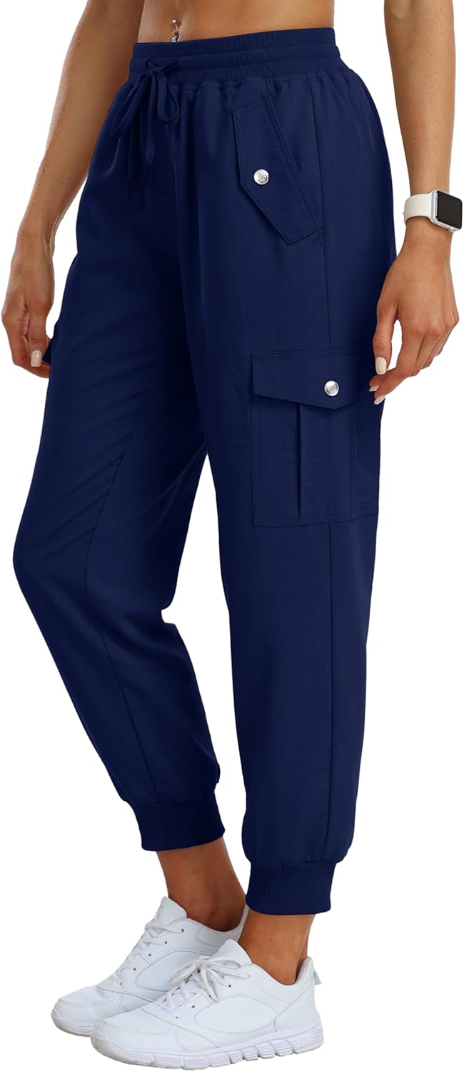 JINSHI Wandelbroek voor dames, cargobroek, lichte joggingbroek