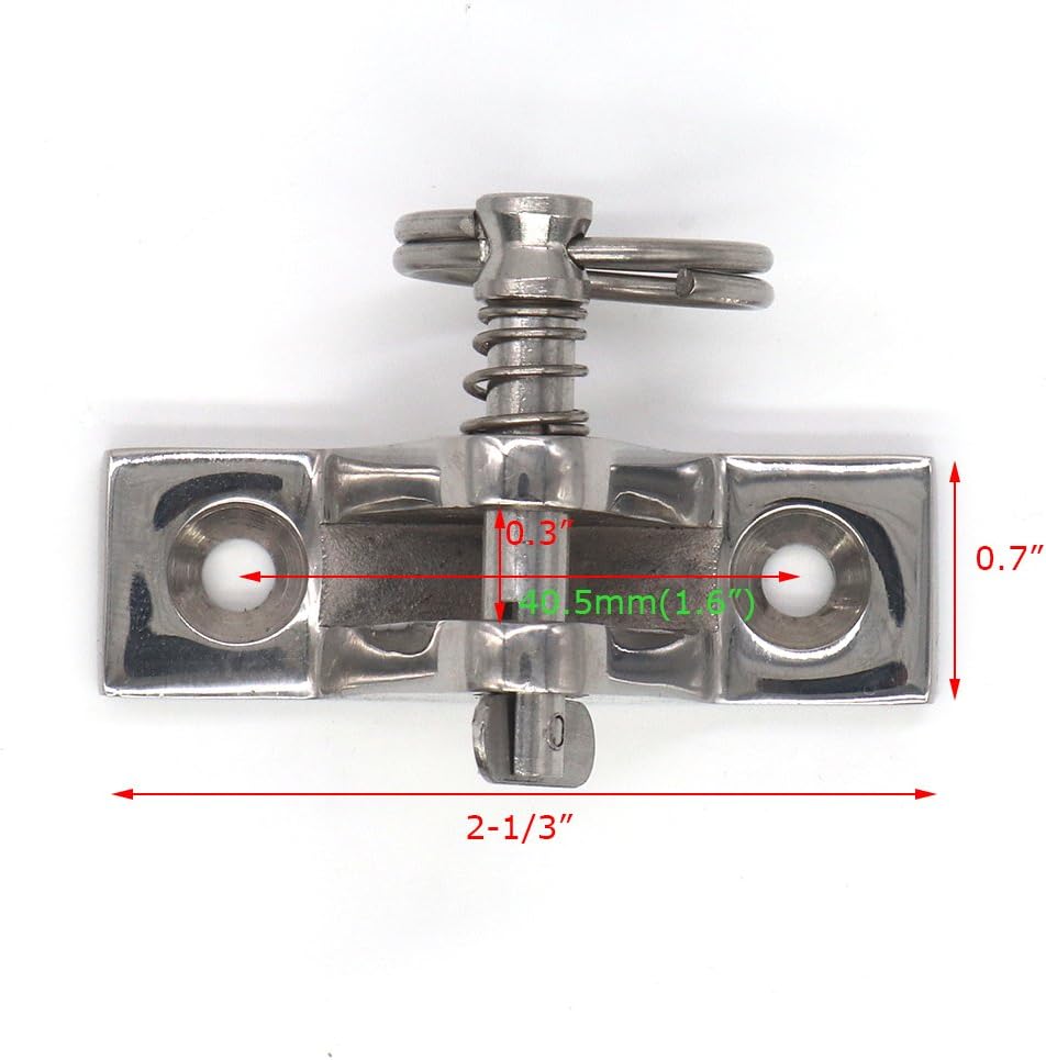 6 Pcs Bimini Top 90°Deck Hinge with Pin and Ring, 316 Stainless Steel, Free Installation Screws