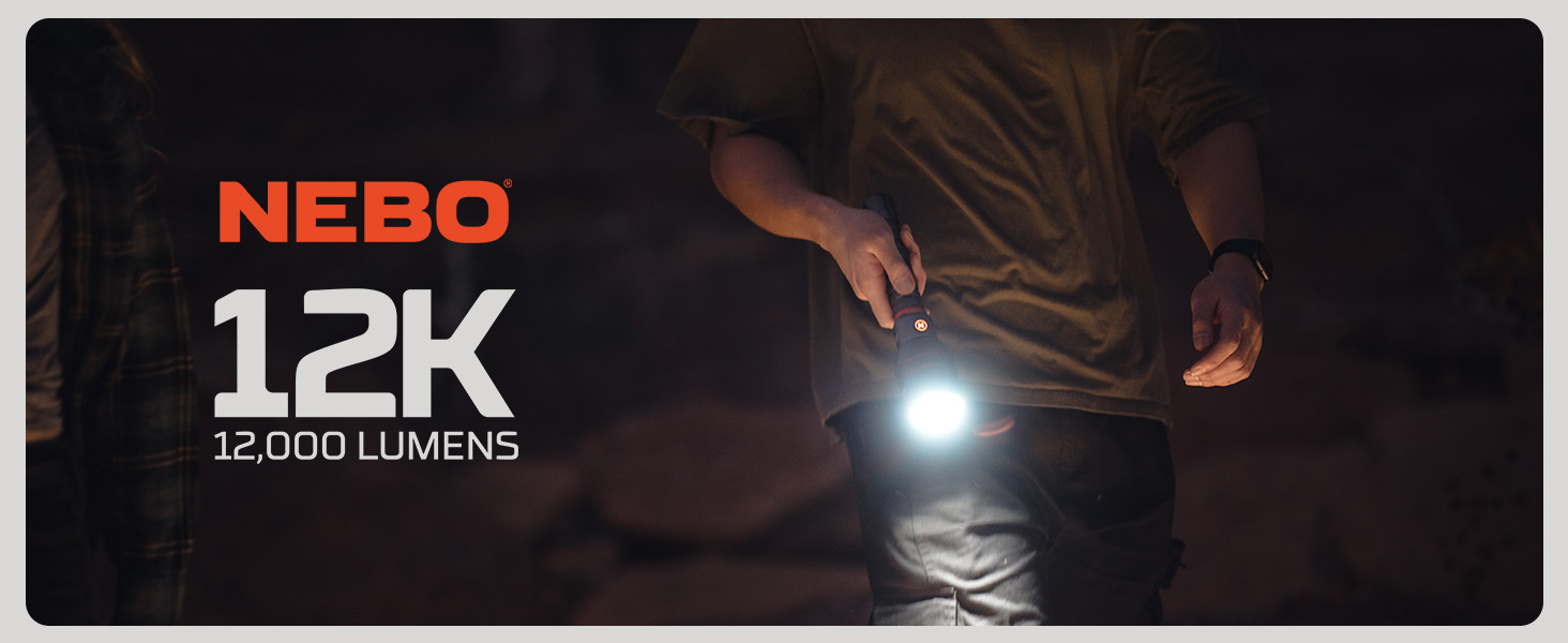 nebo 12 000 lumen flashlight NEBO 12K Flashlight & Portable Charger | 12000 Lumens, 5 Light Modes,  Rechargeable, Waterproof & Impact Resistant, Powers USB Devices, Great for  Hunting & Camping, Includes USB-C Charging Cable