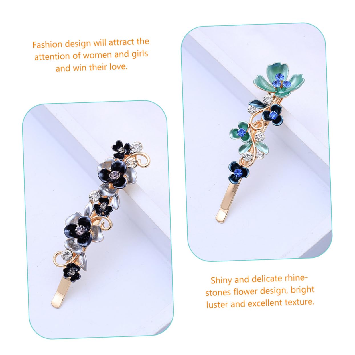 DOITOOL 18stücke Vintage Haarnadeln Mit Strass Und Blumenmotiv Dekorative Haarschmuck Für Hochzeiten Partys Und Besondere Anlässe Für Damen Und Mädchen Glänzende Details Und Einfache