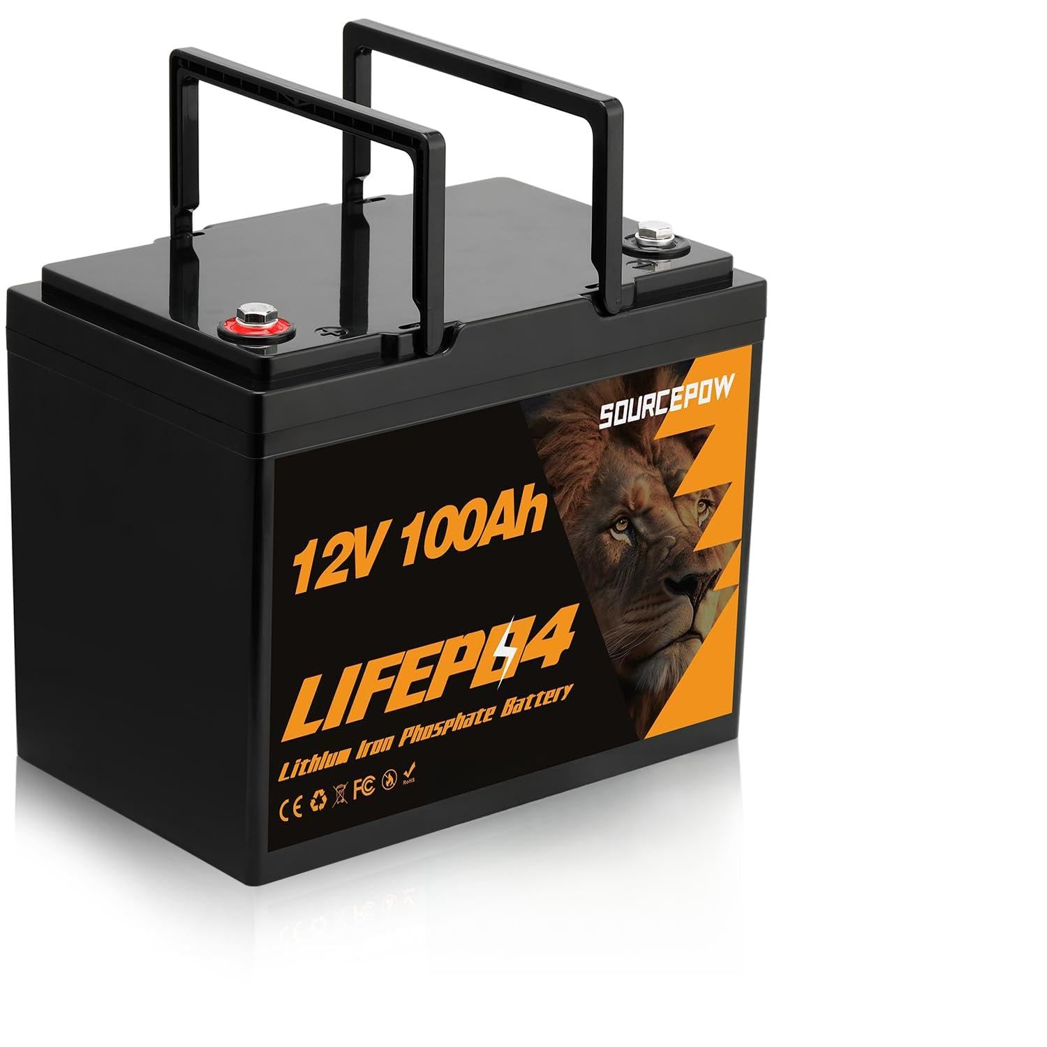 12V 100Ah LiFePO4 Battery, Bluetooth Lithium Battery BCI Group 24, Upgraded 100A BMS, 10-Year Lifespan Deep Cycle Battery for Solar, Trailer RV, Trolling Motor, Marine