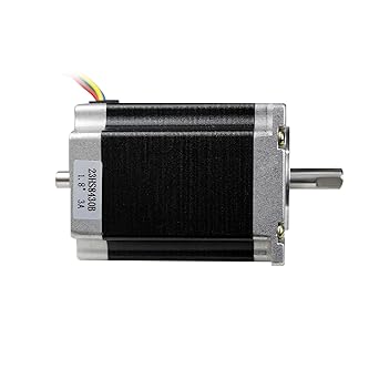 Nema23 Stepper Motor 76mm Dual Shaft 3A 270oz-in 4 Lead Wire for CNC Router Engraving Milling/3D Printer