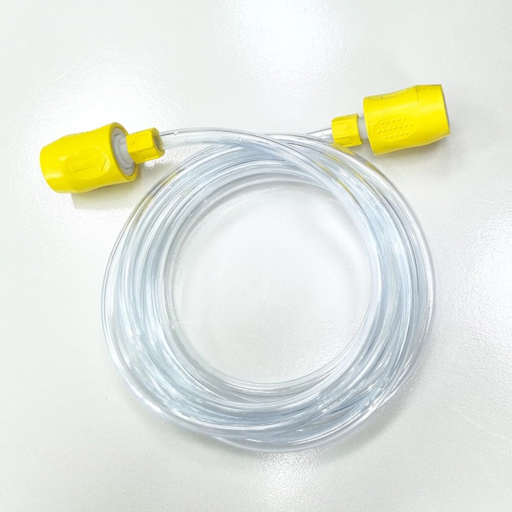 EasyByMall Kit de conector de manguera de repuesto con tubo de agua de 2,5 m para limpiadores de vapor Kärcher Puzzi 8/1 y 10/1, incluye adaptador amarillo y piezas de boquilla