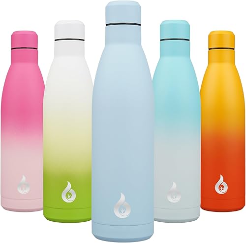 Miniatura 1 de BJPKPK Botellas de agua aisladas de acero inoxidable de 25 onzas, reutilizables, de metal, para viajes, deportes, mantiene el frío y el calor, azul