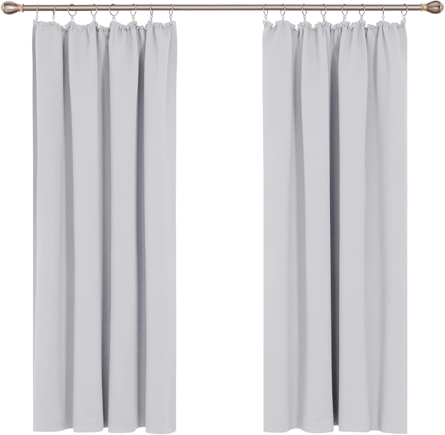 Deconovo White Blackout Curtains Pencil Pleat, Thermal Insulated