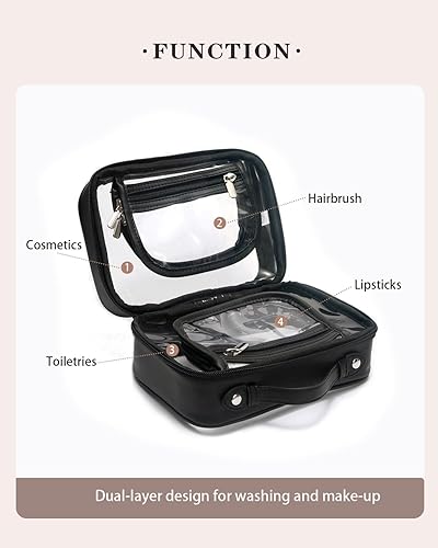 Miniatura 2 de LOLDREAM Bolsa de cosméticos de viaje de gran capacidad, bolsas de maquillaje a cuadros grandes para mujeres, bolsa de maquillaje impermeable de