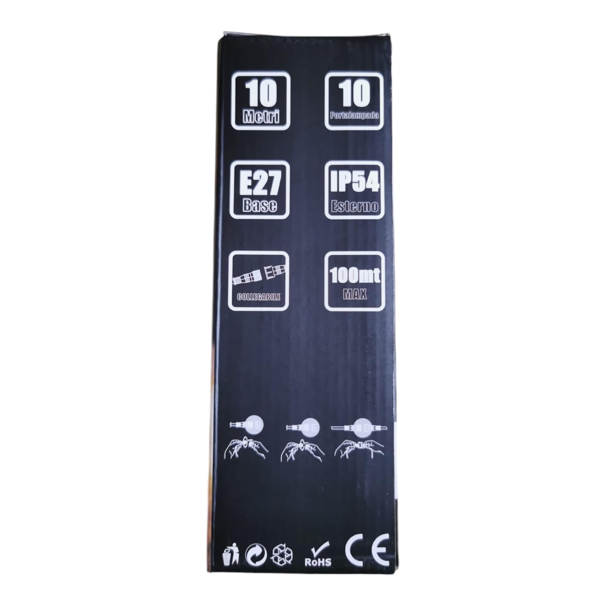 Catenaria LED Impermeabile 10mt - 10 Portalampada E27, Per Esterni, IP54 - Foto 10