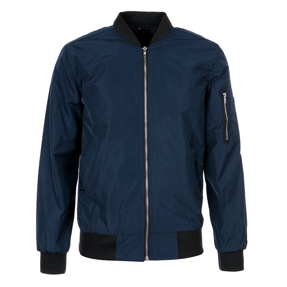 KUNST Men's Premium Lightweight MA-1 Flight Jacket (US Large (Asian XX-Large), 003Navy/Thin)